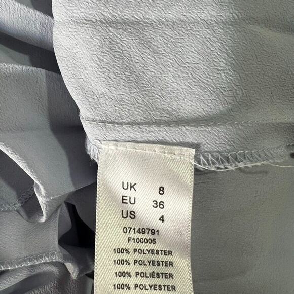 ASOS Maternity Dress Size 4 Light Blue High Low Embroidered Off Shoulder Zip - Picture 12 of 14